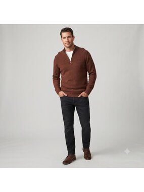 Dockers Mens Sweater Size XL Quarter-Zip Pullover 100% Cotton Knit Cozy Casual